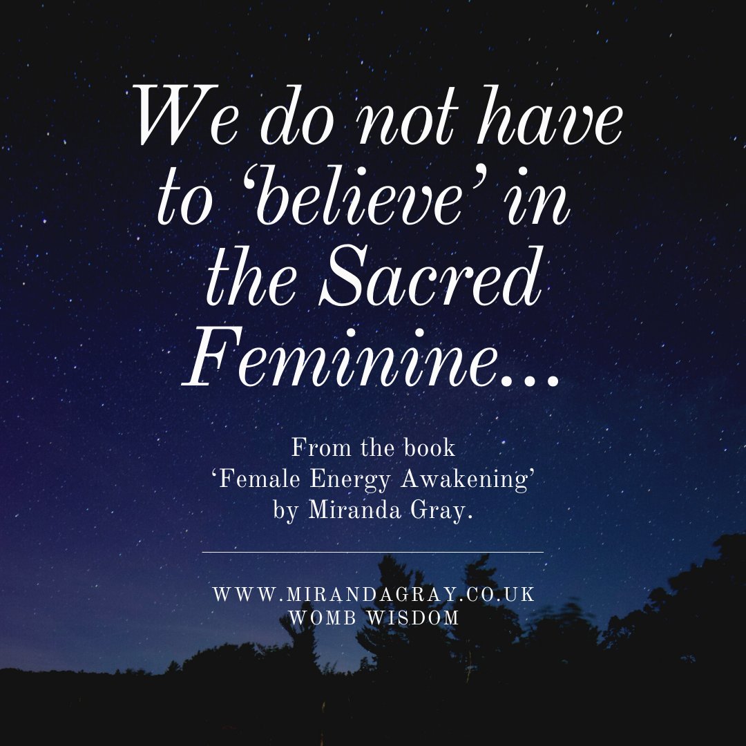 wombblessing's tweet image. We do not have to ‘believe’ in the Sacred Feminine, we simply experience Her presence in how we feel, in our changing energies and in the changes in nature around us. The Sacred Feminine is more than words or intellectual concepts – She lies in our nature. #wombwisdom #womb