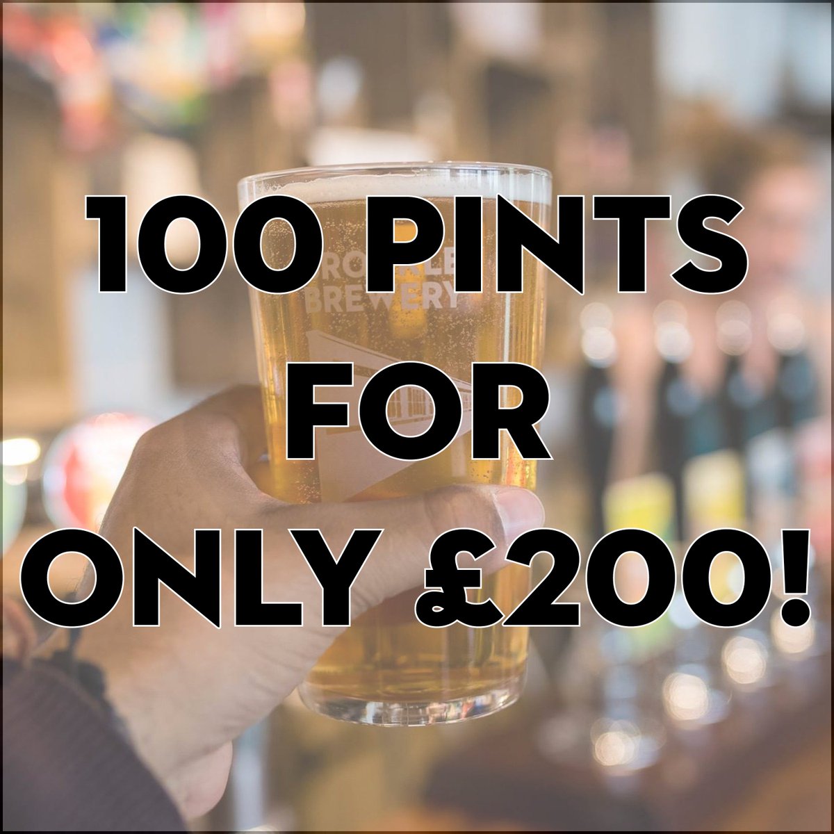 brockleybrewery's tweet photo. OFFER ENDS MIDNIGHT SATURDAY 29TH FEBRUARY!
100 pints for only ยฃ200!
Voucher can be used at both #taprooms (#BrockleyBrewery & #HitherGreen) and is valid for one year from date of purchase!
Go to our website to purchase yours: https://t.co/YIWs6bmP8K
#100pints #beerdeal https://t.co/KWJW9Po5ws