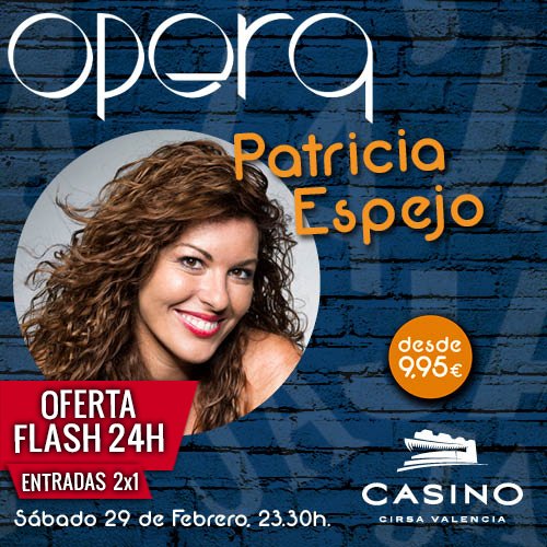 ⏱ 𝗗𝗲𝘀𝗰𝘂𝗲𝗻𝘁𝗼 𝗙𝗹𝗮𝘀𝗵 𝟮𝟰 𝗵𝗼𝗿𝗮𝘀 ⏱

Vamos el que tiempo vuela... ya queda menos para que te hagas con tu entrada a 2️⃣x1️⃣ para ver a <a href="/PatMirror/">Pat</a> 

No te 😴. Recuerda que es hasta las 18:00 horas.

ow.ly/9HlY50yxpsy