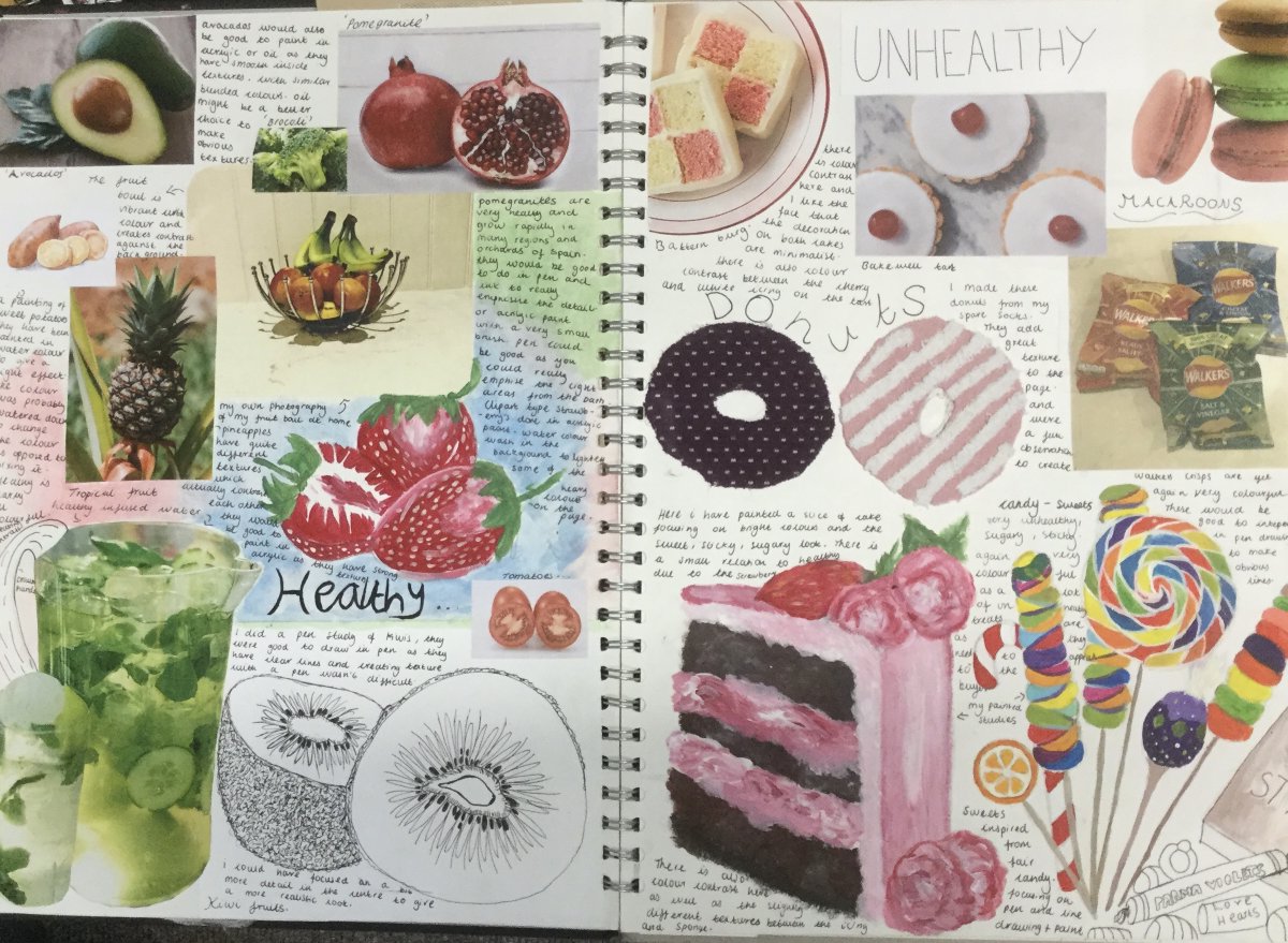 Leehurst Swan School Year 10 Gcse Artists Have Started Their Coursework Exploring The Theme Of Contrast Here Are Some Examples Of Their Exciting Sketchbook Work Mrs Gimenez Is Really Excited