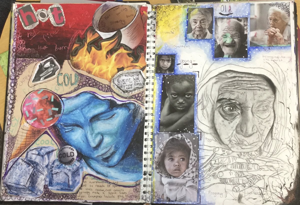 Leehurst Swan School Year 10 Gcse Artists Have Started Their Coursework Exploring The Theme Of Contrast Here Are Some Examples Of Their Exciting Sketchbook Work Mrs Gimenez Is Really Excited