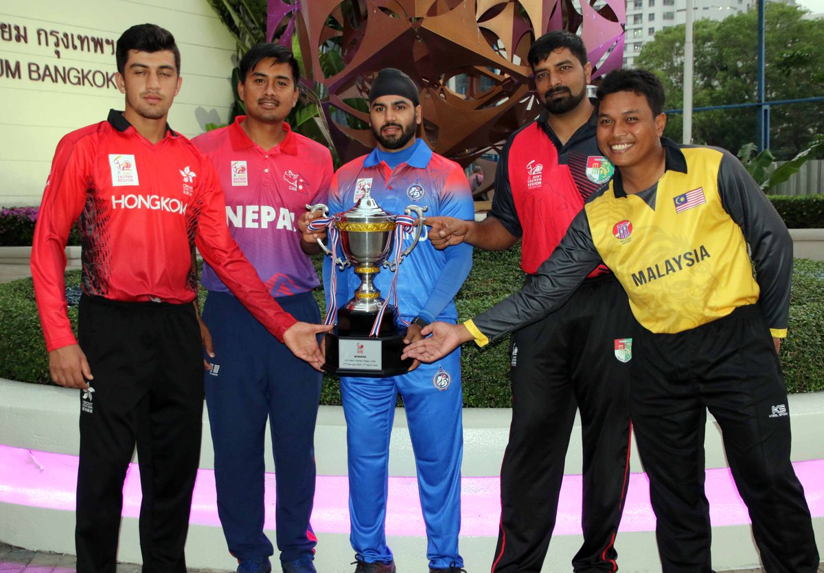 Captain with Trophy of ACC Men's Eastern Region 2020, Thailand.