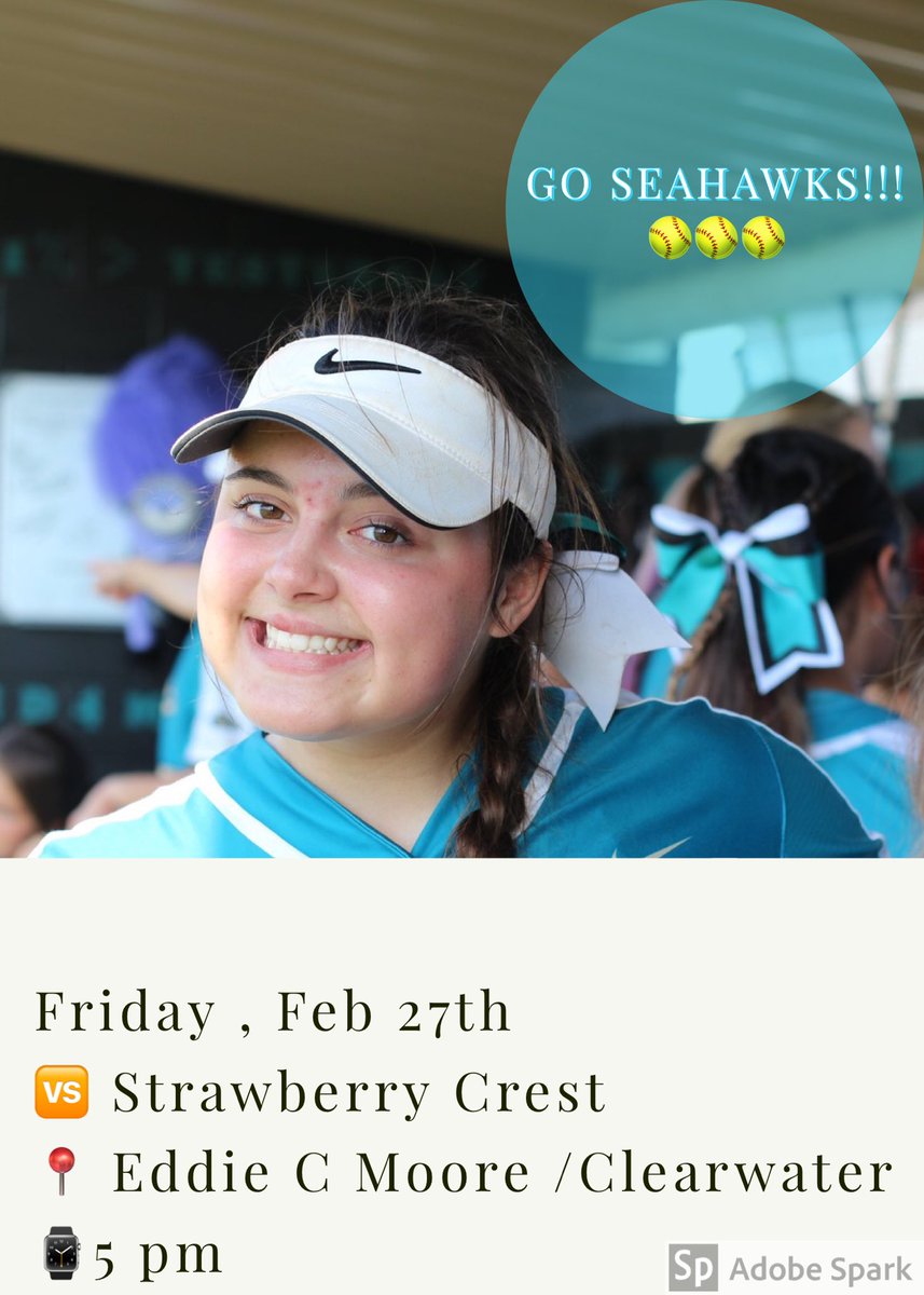 SunlakeSoftball's tweet photo. Calling all SeaHawk Fans!  Come@our and support your Varsity Softball Coaches and Players today !!! @Seahawk__Nation #GoSeahawks #mudita #2D4M #ourjourney https://t.co/PTpsl2t3jR