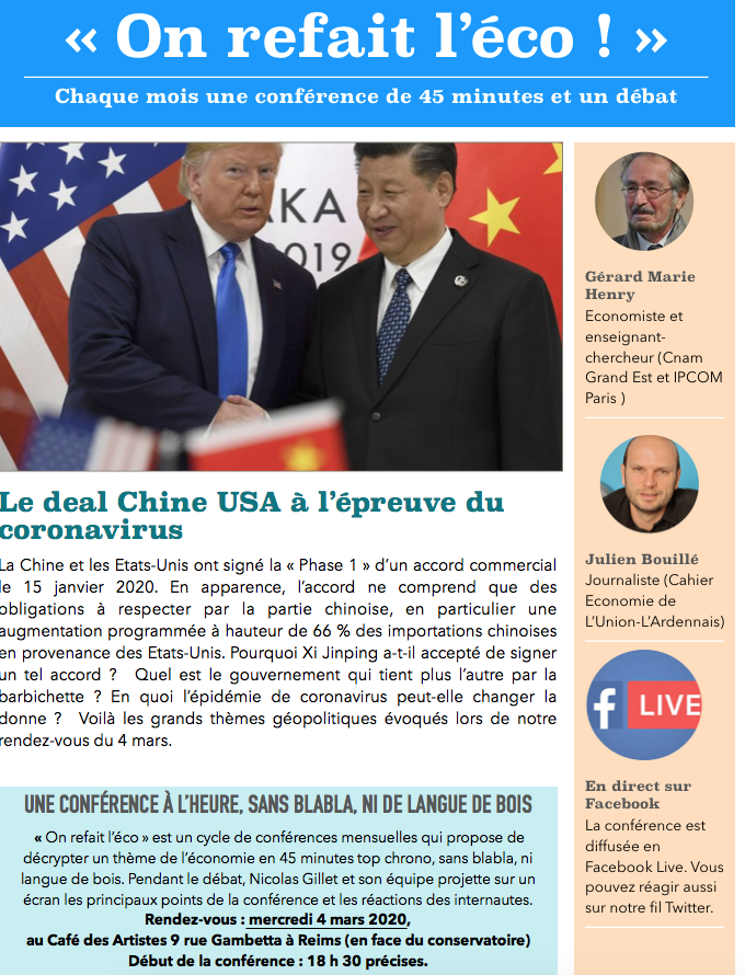 onrefaitleco's tweet image. On refait l'éco le mercredi 4 mars avec @tremillec @JulienBouille @artistes_cafe