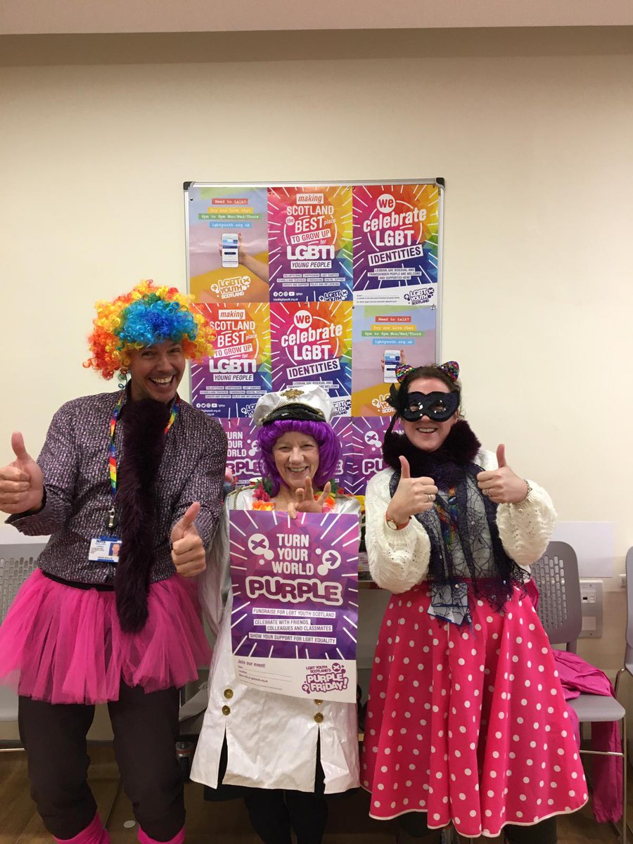 srhlothian's tweet photo. Our wonderful Chalmers Staff are all celebrating #purplefriday today.
#edinburgh #srhlothian #lgbtys #ccards #healthyrespect https://t.co/OD3uf9JcyI