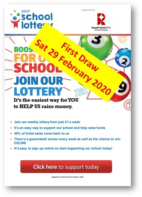 Rossett's tweet photo. Sign-up for the @RossettPTA lottery and raise funds for the school and a chance to win cash prizes each week! https://t.co/oAfxiE6jFC