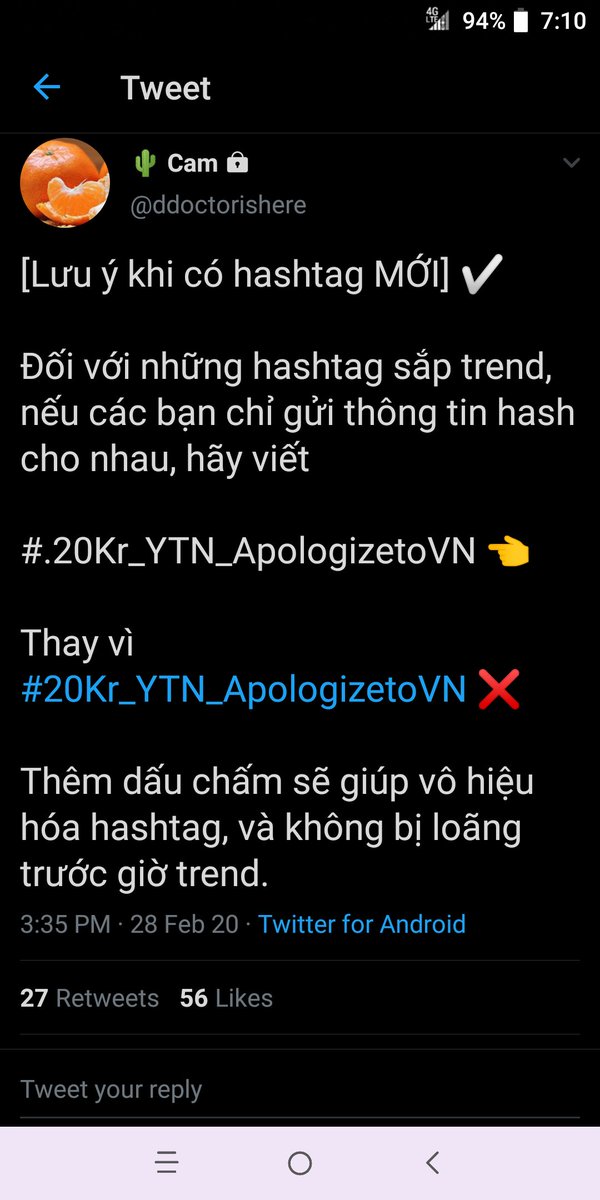 Lại đổi hagtag nè, mọi người nhớ là bắt đầu chiến dịch lúc 8h NOT NOW!!!
Muốn biết thêm thông tin các bạn vào acc của bạn bên dưới để biết thêm nhé😊
Thanks!!!