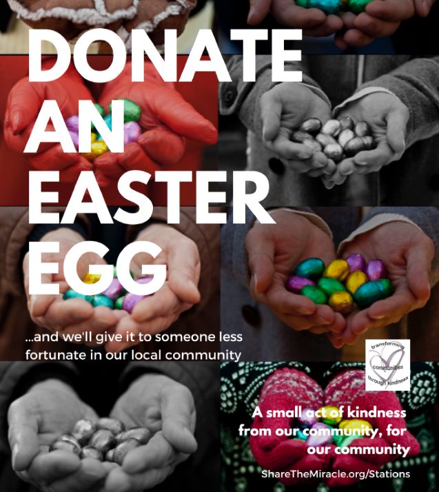 For lent we invite you to donate an Easter Egg for the 'Share a Miracle' appeal, so that we can share the joy of Easter with more vulnerable members of our community. <a href="/ShareMiracleUK/">ShareTheMiracle</a> #livelent