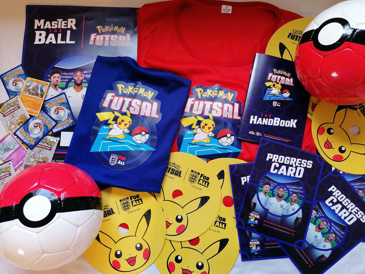 Delighted to have received our Pokemon #Futsal bundle from @FA and  @PokemonNewsUK . Looking forward to using them tonight at our Kids Futsal .  #PokemonFutsal #MasterTheBall #FAFutsal