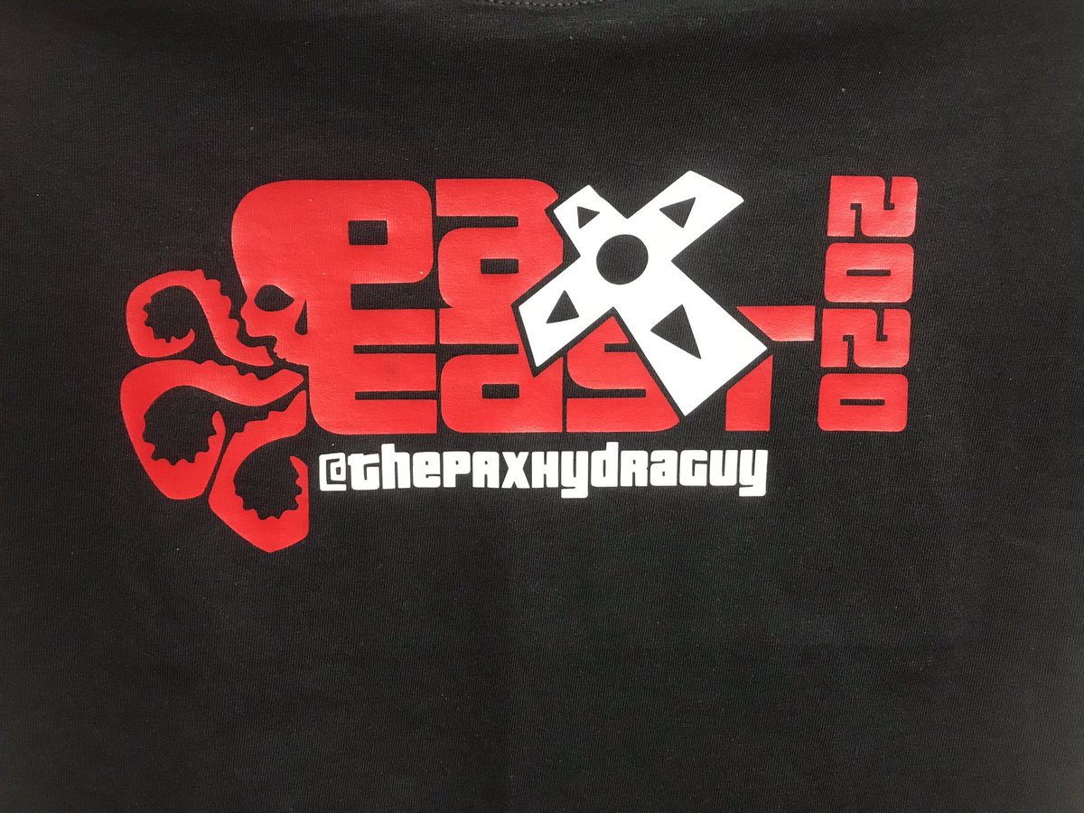 ThePaxHydraGuy's tweet photo. Day 2! I’m wearing the shirt in the second photo, come say hi and get a sticker. #PAXEast2020 #PAXEast https://t.co/DD5FbElOGe