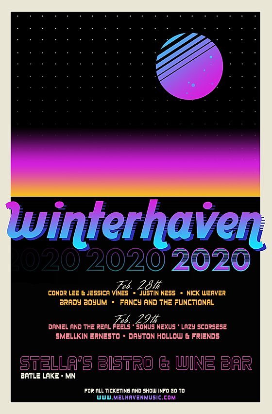 Melhavenfest's tweet photo. There are still tickets available at the door for Winterhaven tonight at Stella’s in Battle Lake. Come support great music for a great cause. 

Music starts at 6:00 https://t.co/SD7tmPeGm3