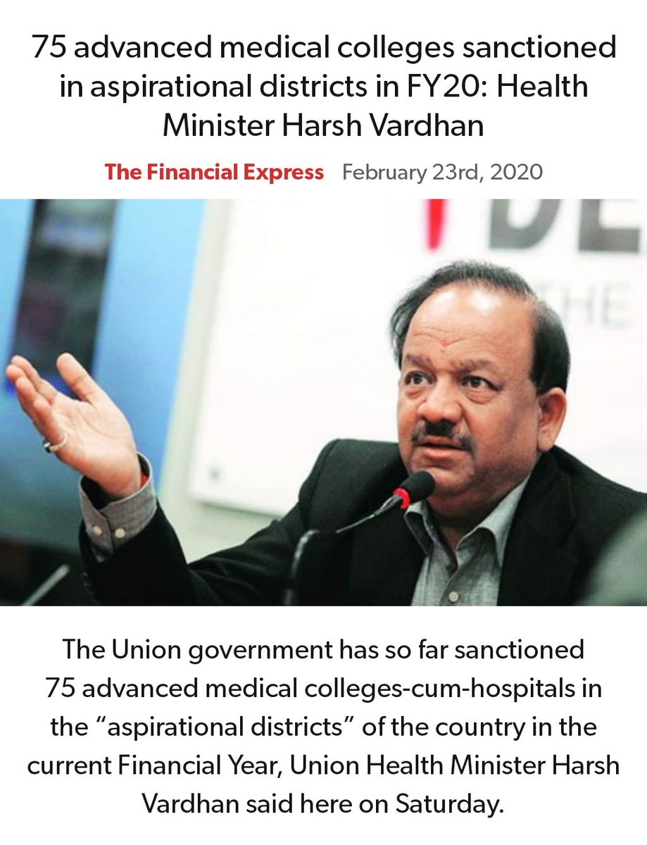 75 advance medical college sanctioned in aspirational districs in fy20