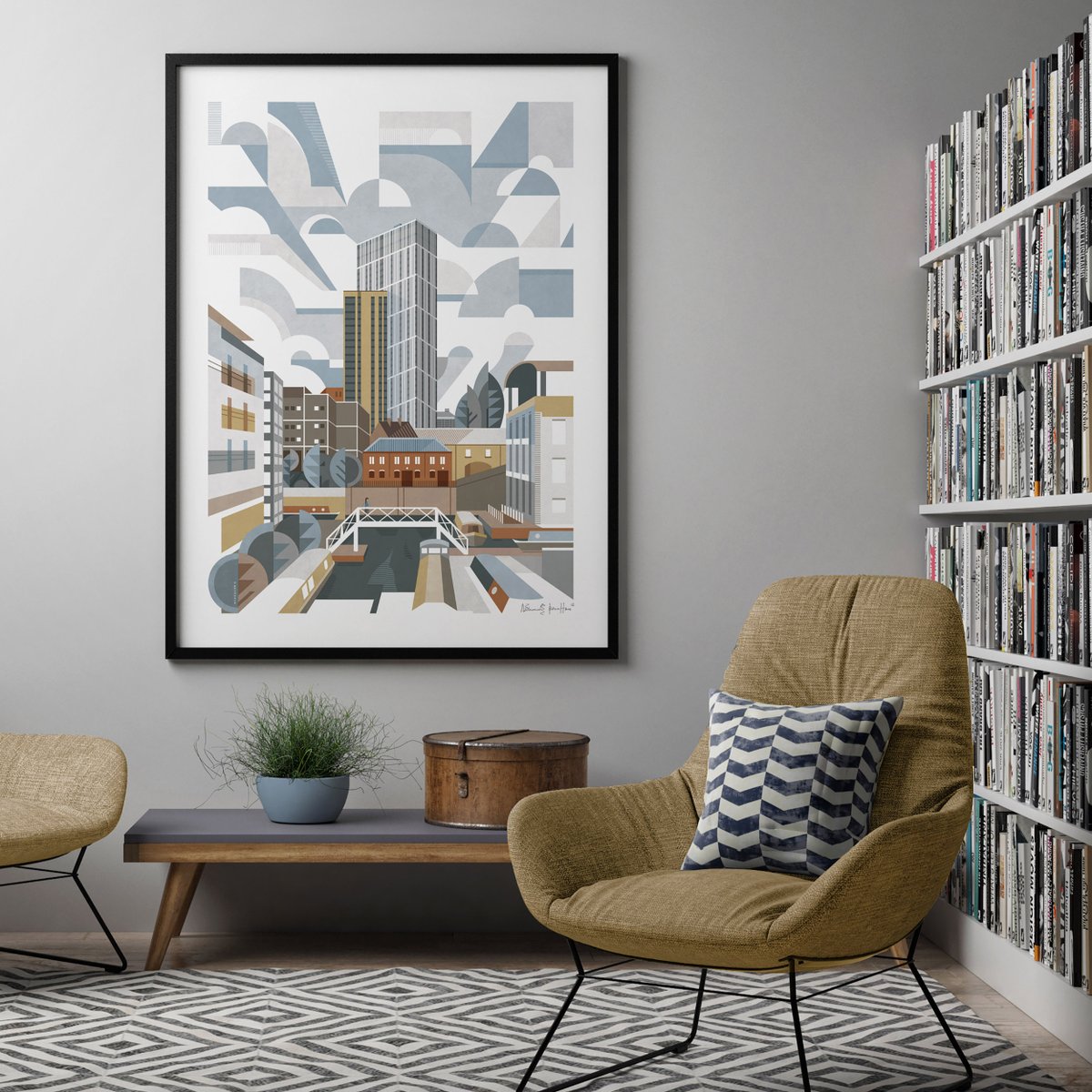 BirminghamWeAre's tweet image. Great architecture and great art coming together well with this print as commissioned by @WatesGroup - &apos;The Bank&apos; by artist @Brumhaus #PeoplewithPassion #BirminghamPassion #ConstructionwithCommunity #EngageinArt