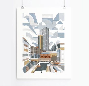 BirminghamWeAre's tweet image. Great architecture and great art coming together well with this print as commissioned by @WatesGroup - &apos;The Bank&apos; by artist @Brumhaus #PeoplewithPassion #BirminghamPassion #ConstructionwithCommunity #EngageinArt