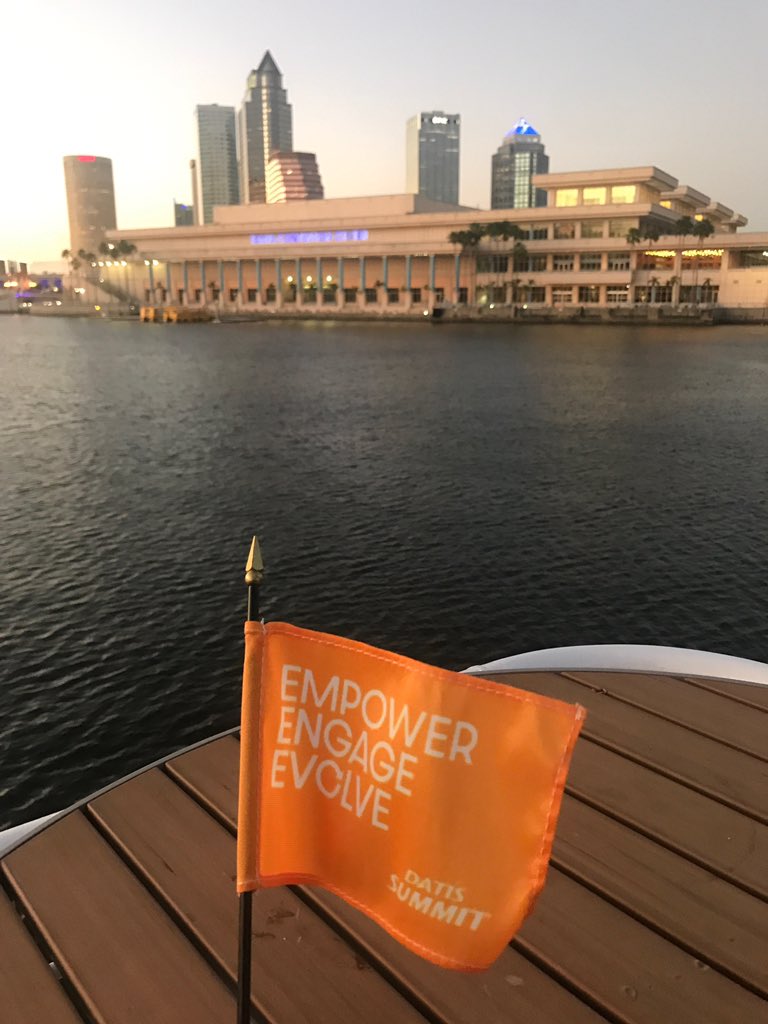 DATISe3's tweet photo. Set sail with DATIS! This was a night our team had been waiting for! After a fantastic day of learning, the Client Appreciation Dinner Cruise boarded for a relaxing evening around the beautiful Tampa Bay. This morning we continue with Day 2 of sessions! #DATISSummit20 https://t.co/L6cxvOXRYp