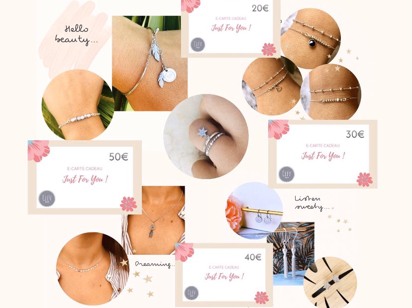 CLEVbijoux's tweet photo. Dimanche c’est la fête des grands-mères 👵 
Vous hésitez…pensez à la carte cadeau CLEV Bijoux.
Nous vous proposons 4 montants, 20€, 30€, 40€, 50€.
Offrir une carte cadeau, c’est l’assurance de faire plaisir💖
↪️ https://t.co/hyOFFV1yEM
#bijoux #cadeau #fetedesgrandsmeres https://t.co/6h9WlodYzf