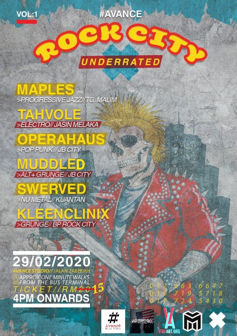 Operahaus (@operahausmy) on Twitter photo ESOK❗️
•
•
Rock City Underrated by #AVANCE di Avance Studio, Batu Pahat.
With <a href="/mmuddled/">Muddled.</a> #maples <a href="/OfficialSwerved/">Swerved Official</a> <a href="/TAHV0LE/">TAHVOLÉ</a>
Datang awal! We’ll play at 5pm!
Bring extra cash & get our album esok!
📸: <a href="/alepnorden/">🇲🇾</a> <a href="/MalayaRoll/">MALAYA ROLL</a>
#operahaus
#easylah
#poppunk
#easycore
#runeasycore ESOK❗️
•
•
Rock City Underrated by #AVANCE di Avance Studio, Batu Pahat.
With <a href="/mmuddled/">Muddled.</a> #maples <a href="/OfficialSwerved/">Swerved Official</a> <a href="/TAHV0LE/">TAHVOLÉ</a>
Datang awal! We’ll play at 5pm!
Bring extra cash & get our album esok!
📸: <a href="/alepnorden/">🇲🇾</a> <a href="/MalayaRoll/">MALAYA ROLL</a>
#operahaus
#easylah
#poppunk
#easycore
#runeasycore