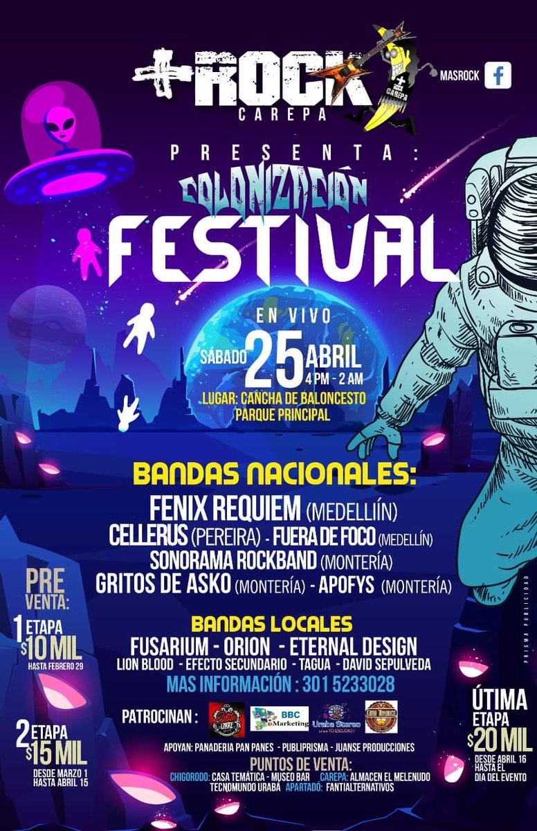 FenixRequiem's tweet photo. ¡Nos vamos de paseo! 

Esta vez nos vemos el 25 de abril en Carepa en el Masrock Carepa festival junto a un cartel brutal de bandas.

Lugar: Cancha de Baloncesto Parque Principal.

Boletas en preventa.

#FenixRequiem #MasRockCarepa #MetalCore #MetalCoreMedellin #Medellin #Carepa https://t.co/BHHNLc6ABi