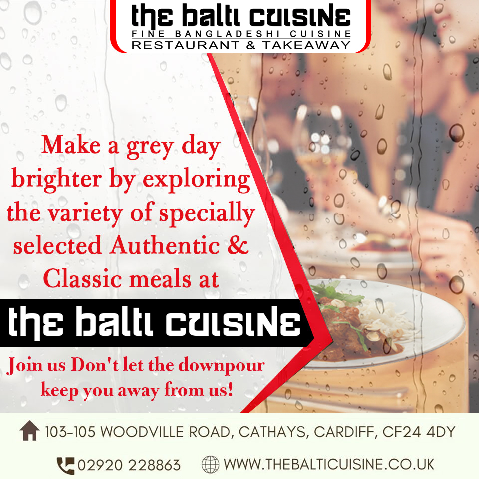 For those rainy days where the heavens have opened and you need TLC
then come at The Balti Cuisine for that friendly, relaxing and cosy atmosphere and of course to enjoy a mouth-watering meal
#IndianCurry #Dining #Hot #Rainy #Friendly #TheBaltiCuisine #BestIndian #Love #Curry