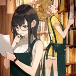 全く違う二人が本屋さんでアルバイト!黒髪メガネの先輩と元気な後輩ちゃん!