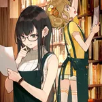 全く違う二人が本屋さんでアルバイト!黒髪メガネの先輩と元気な後輩ちゃん!