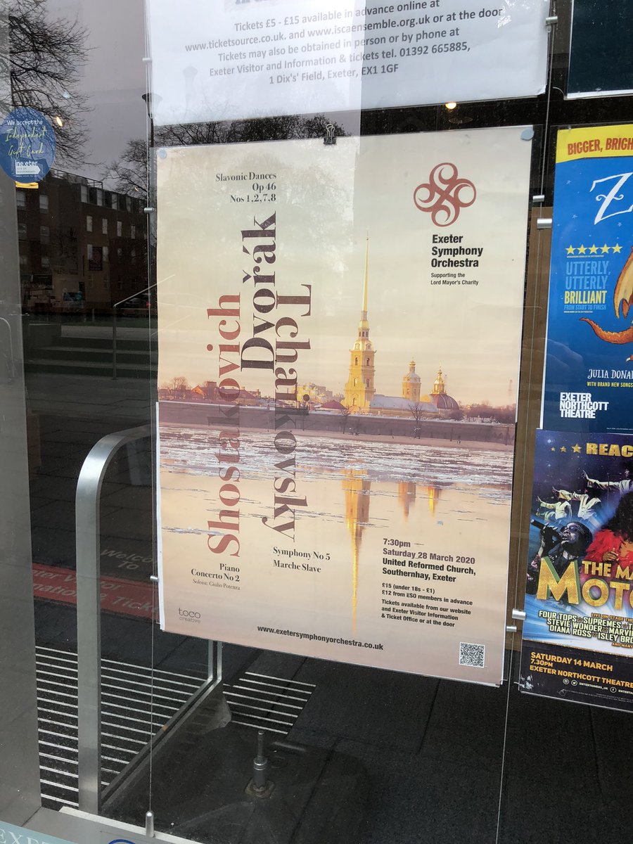 TocoCreative's tweet image. Delighted to see our #poster #design for the fab @Exeter_Symphony on display. It’s promises to be a great concert - can’t wait. Have you bought your tickets yet?