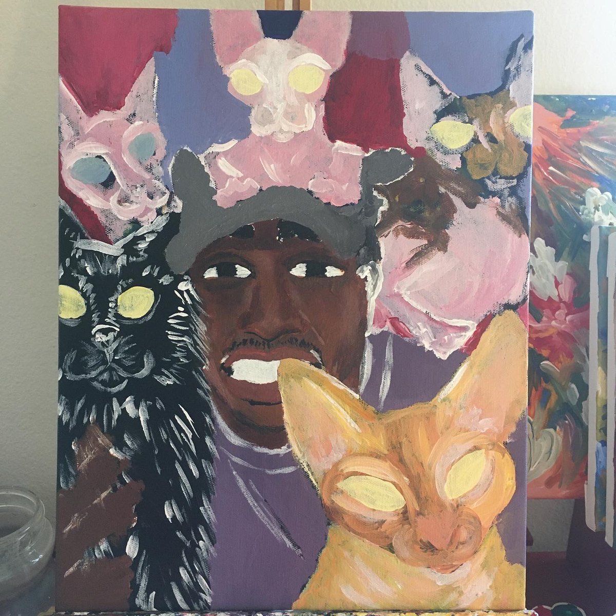 rousselart's tweet photo. #WorkInProgress
.
.
#blackhistorymonth  #art #iammoshow #thecatgod #thecatdaddy #thecatrapper #mogang #catsofinstagram #cats #neverstopcreating #louisiana #outsiderart #artistsoninstagram #teacherlife #create… https://t.co/lwZHE38X8P… https://t.co/J3TnIZTLza