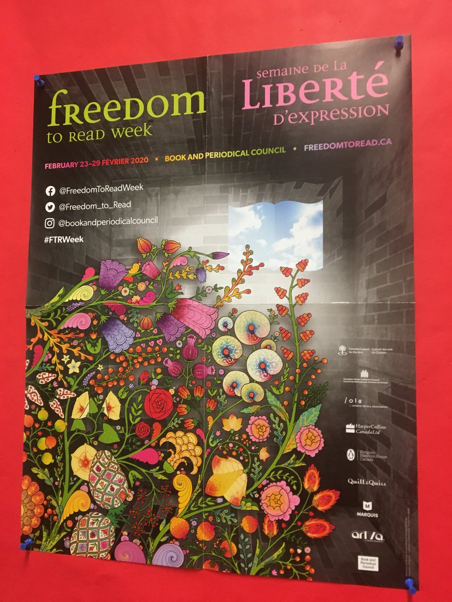 HumbersideLibr1's tweet photo. Freedom to Read Week! Celebrate your freedom to read whatever you choose. Read a previously banned or challenged book. 
#freedomtoread https://t.co/XFsjqYRO1I