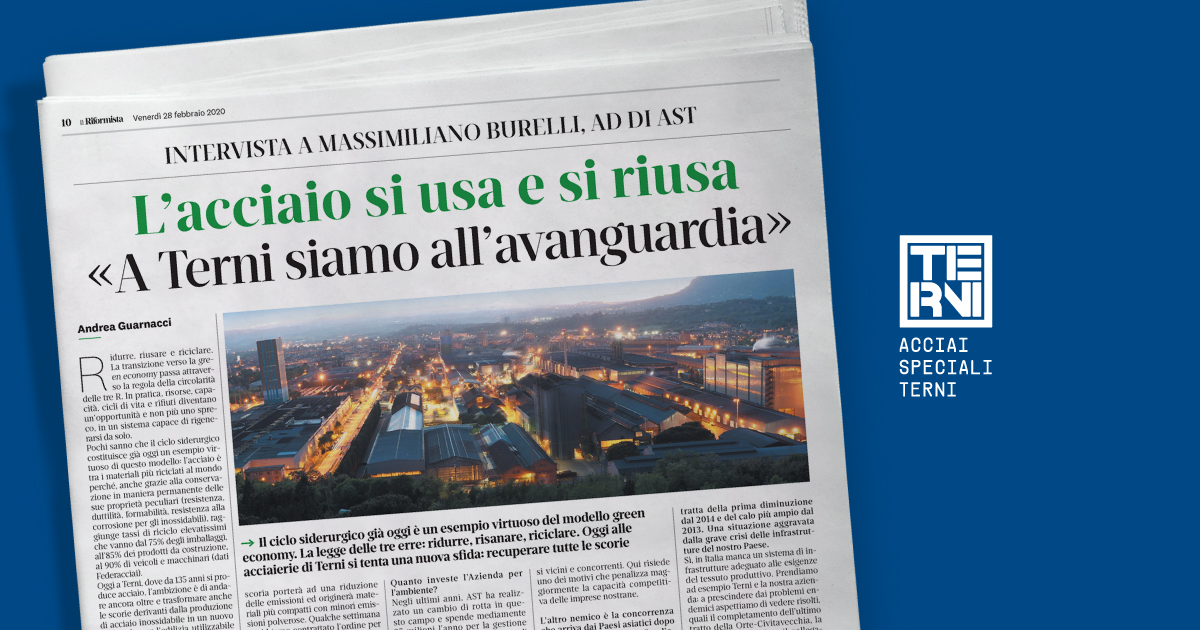Ciclo siderurgico e #greeneconomy. Ma anche una panoramica sulle sfide da affrontare per l’industria italiana: dai costi dell’energia, al coronavirus fino alla crisi delle infrastrutture”. Intervista de <a href="/ilriformista/">Il Riformista</a> all'AD Massimiliano #Burelli #ProudToBeAst
