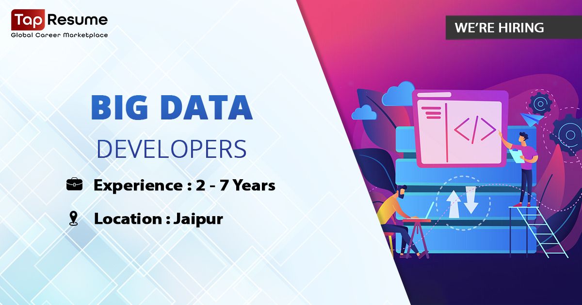 tapResume's tweet image. We've partnered with a successful technology solutions provider that's on the lookout for a #BigDataDevelopers with 2 - 7 years of hands-on experience for their #Jaipur location. Interested candidates are invited to apply here - buff.ly/2VsCPCK
#job #jobsearch #JobHunting