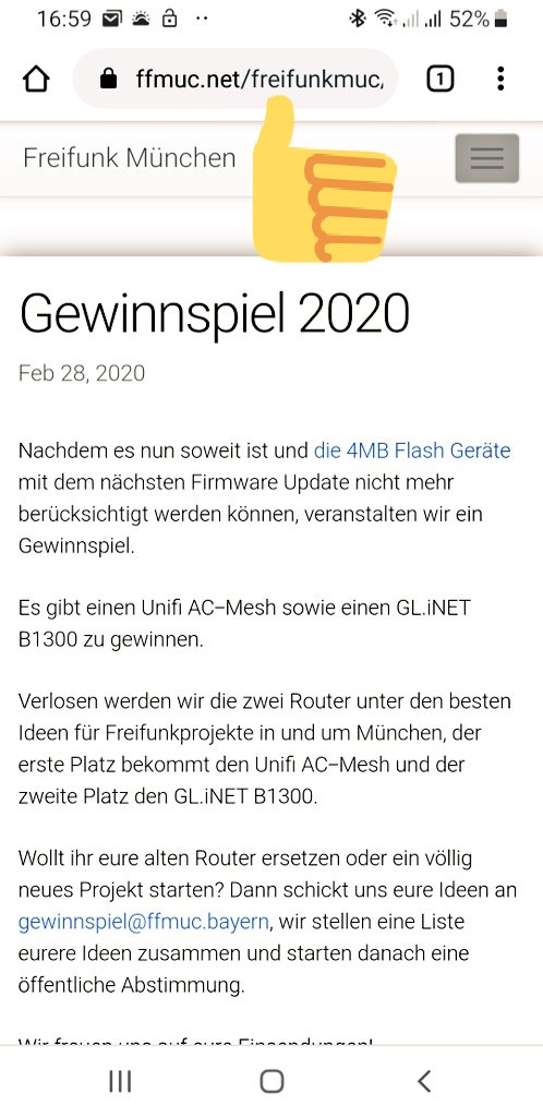 iLoveOpenStack's tweet photo. Freifunk: Juhu wer hat Lust in München für ein tolles Projekt einen Router zu gewinnen gerade gefunden auf der Homepage #muccc #München @FreifunkMUC
@ttn_munich #freifunkmünchen #freifunk #bayern #gluon #openwrt
https://t.co/QzMrisgOsA https://t.co/vEkY14frAm