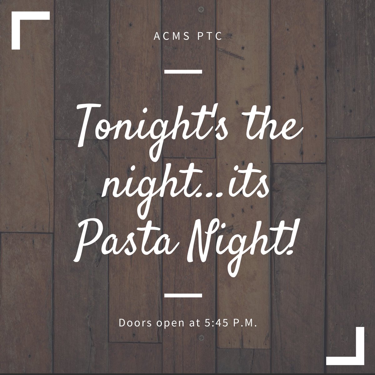 ACMS_PTC's tweet photo. Come out and eat pasta with your pals at the ACMS Pasta Night! 

Adults: $15
Kids: $9 https://t.co/1AdeQDkpdS