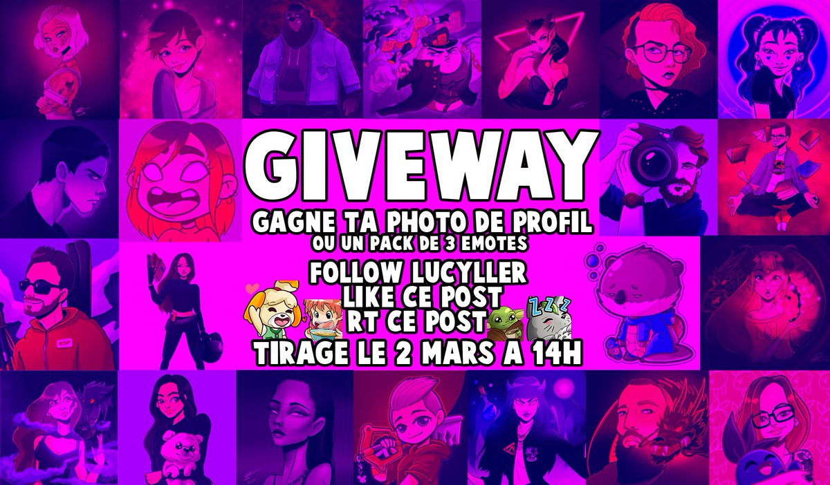 LucylleR's tweet photo. Bon ducoup pour fêter les 12 K je vous lance un petit truc  ! 
Vous pourrez choisir entre une pp ou un pack de 3 emotes selon vos besoins :)
Un seul gagnant (comme d'hab les comptes a r t c'est eliminé d'office) 
<3 https://t.co/uP8YuuZxJq