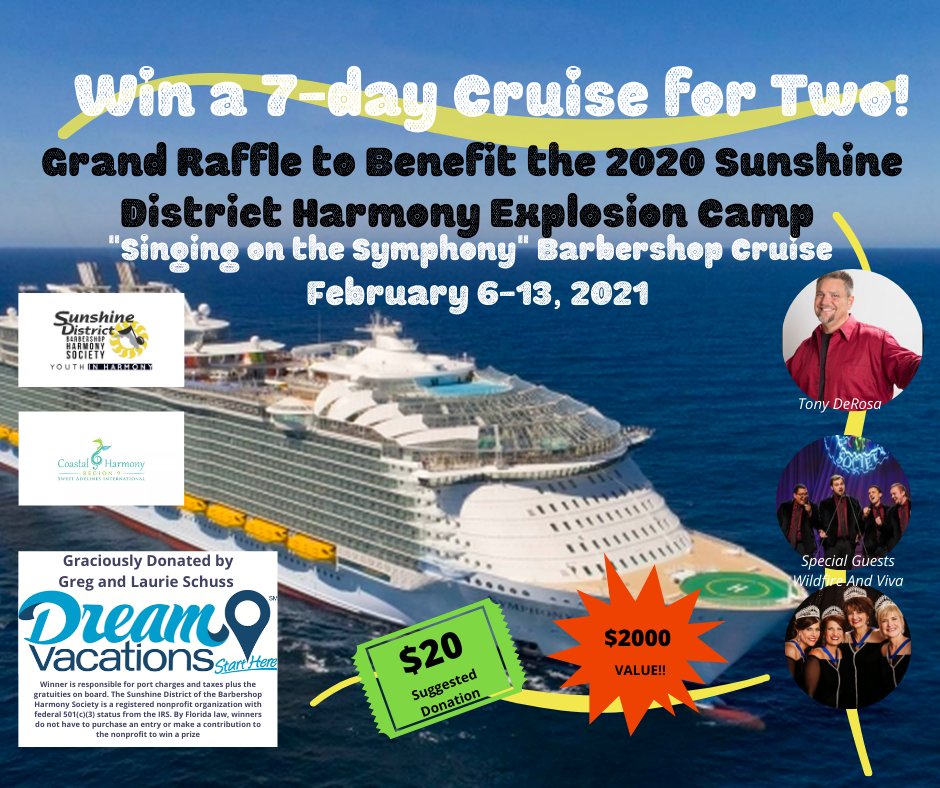 CoastalHarmony's tweet photo. Drawing date 3/14! Support #SunHX and get a chance to win a #cruise! #CoastalHarmony #sweetadelines #bhs https://t.co/ppxrc6cUfy https://t.co/EHyzsuufaf