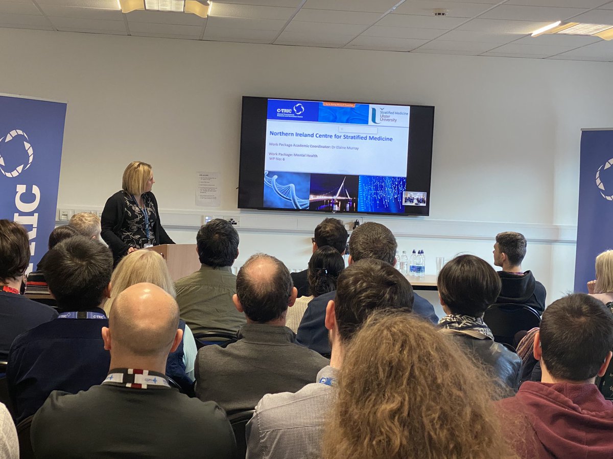 At the @C_TRIC lunchtime talk, we have @drelainemurray of @PersonalMedNI tackling the very important topic of #stratifiedmedicine in #MentalHealth with an open invitation for clinicians @WesternHSCTrust to get involved