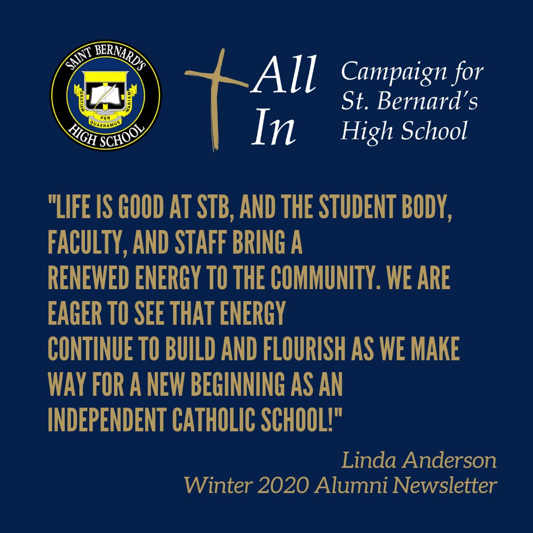 Bernardians!  Check out the Winter 2020 Alumni Newsletter.
stbernardscchs.org/alumni-newslet…