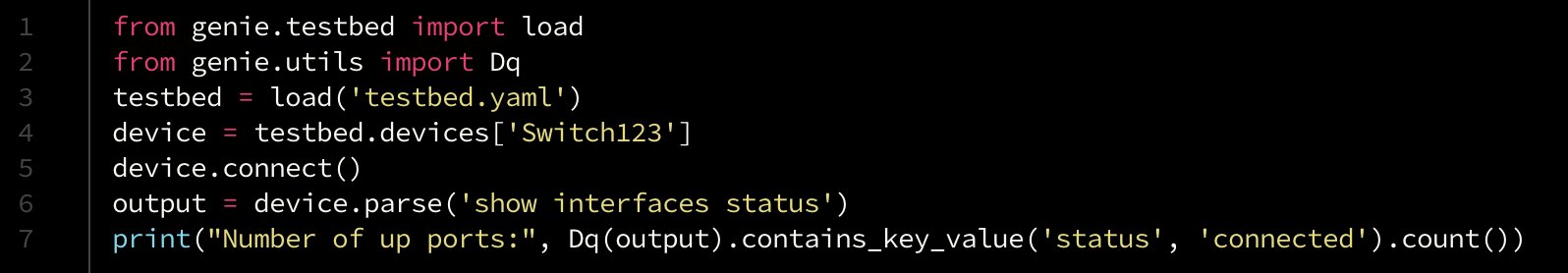 Up Ports Key-Value pairs with PyATS Dq