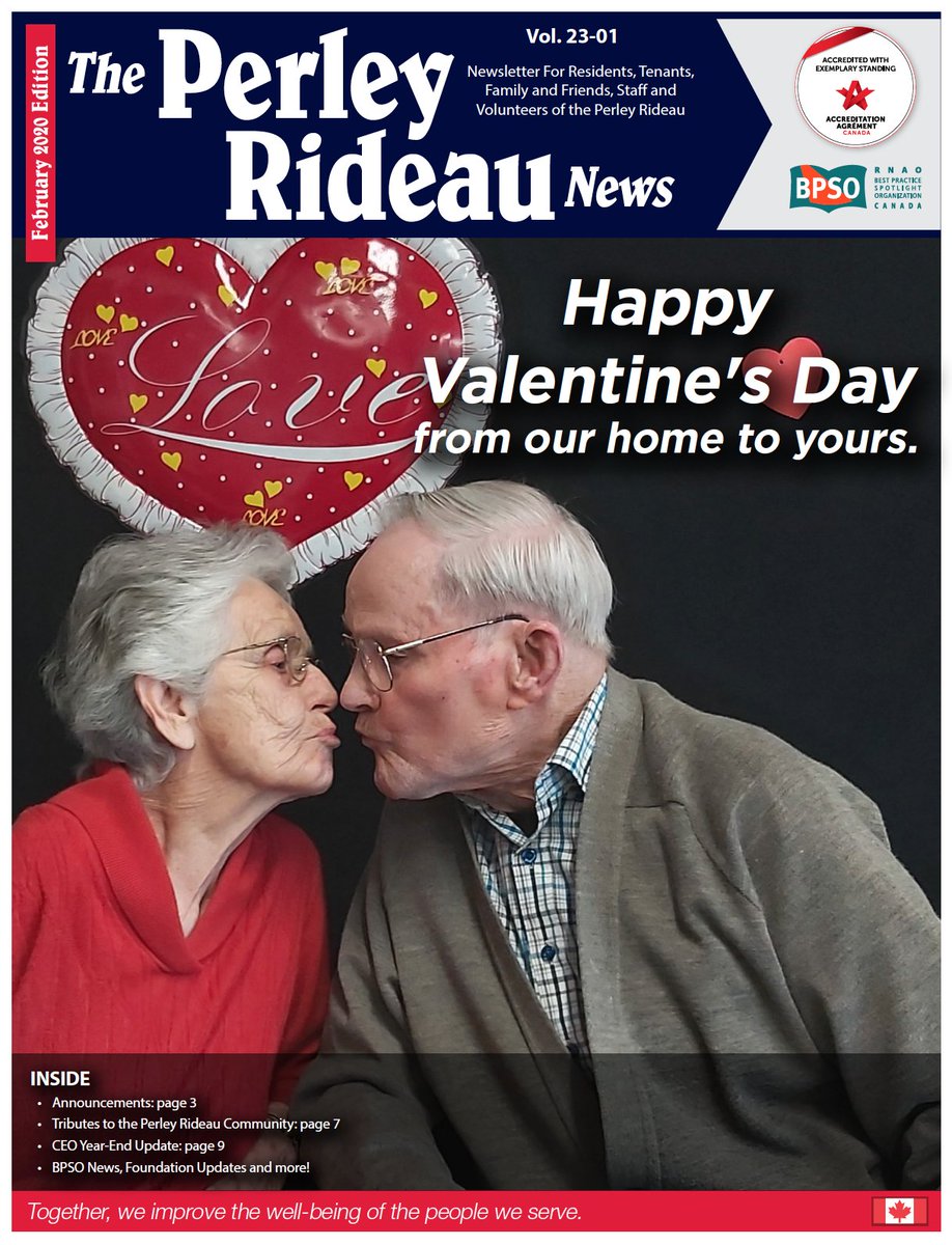 Love ❤️ is in the air and our newsletter 📇is on the street📢.  Read all the recent Perley Rideau news including the CEO update, family tributes, staff achievements and plenty of photos📸. bit.ly/vol2301newslet… #seemecare <a href="/TheDementiaSoc/">The Dementia Society of Ottawa and Renfrew County</a> <a href="/BpsoPerley/">BPSO Perley Rideau</a> @AccredCanada <a href="/RNAO/">RNAO</a>