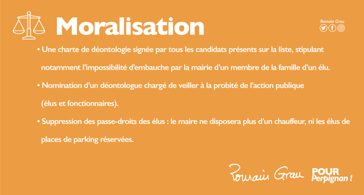 RomainGrau's tweet photo. #MORALISATION I Nous devons ouvrir les portes et fenêtres de la Mairie. La respectabilité s'acquiert par l'exemple. L'élu doit redevenir un citoyen comme les autres et le citoyen, intégré à la vie démocratique de la cité.
Pour plus d’informations ⤵️
https://t.co/wGKNtoWh65 https://t.co/gMglrvF9P8