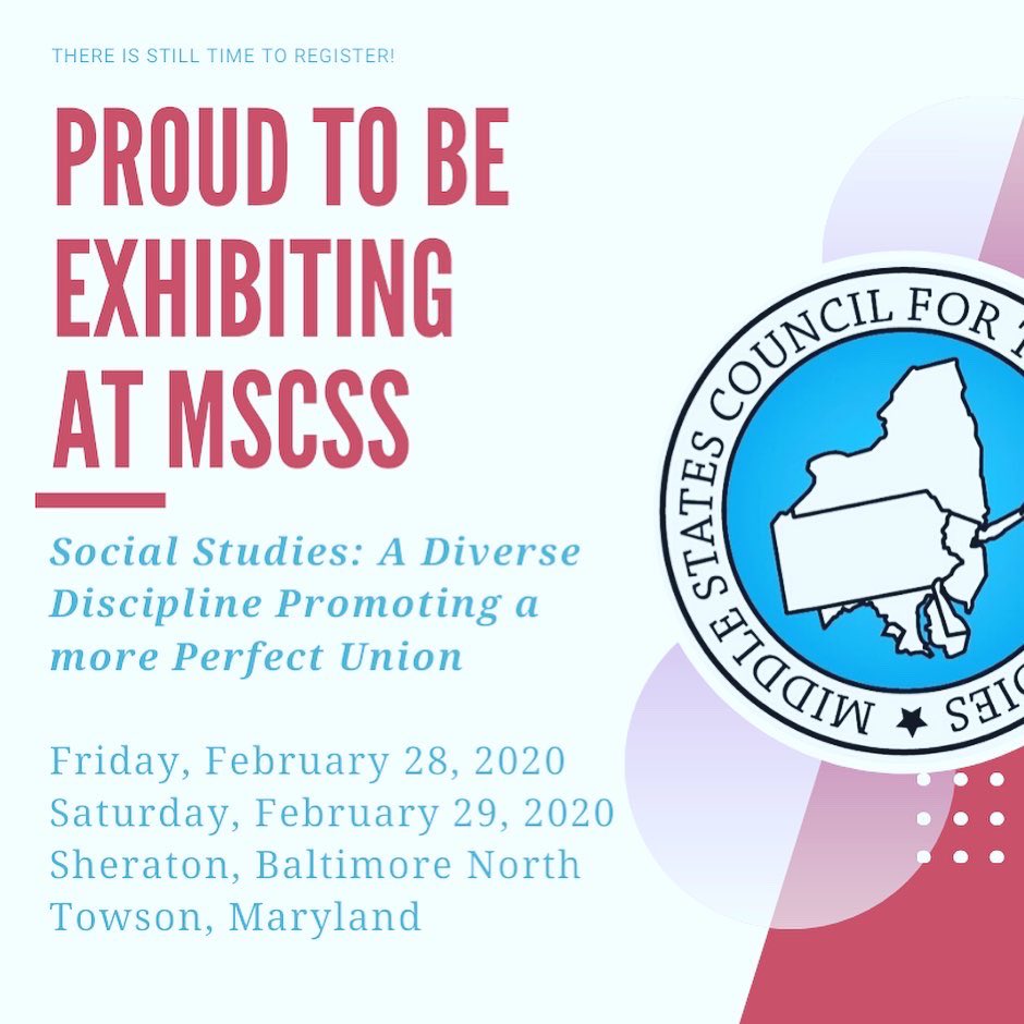 BRInstitute's tweet photo. We are so excited to be at #MSCSS20 with @MidStatesCSS! Come by the booth and learn about all the ways we can help you help your students! #teachinghistory #civiced #middlestatesregion https://t.co/OSFkkJGnnl
