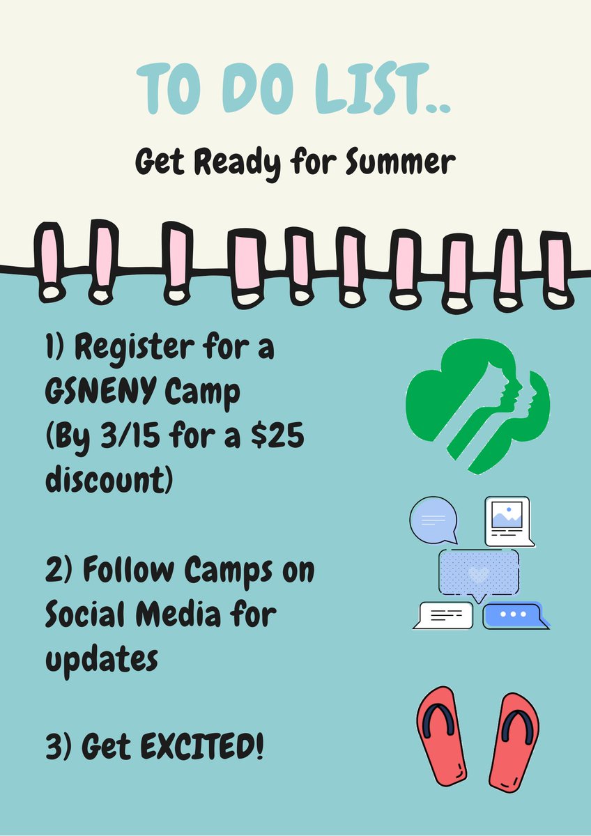 GSNENYCamps's tweet photo. Only 127 days until our GSNENY summer camps open for the 2020 season! Are you ready for winter to end? 
#summer #FridayMotivation #SummerCamp #AdventureAwaits #Discount #GSNENY #GirlScouts https://t.co/3XLjcPR5dV