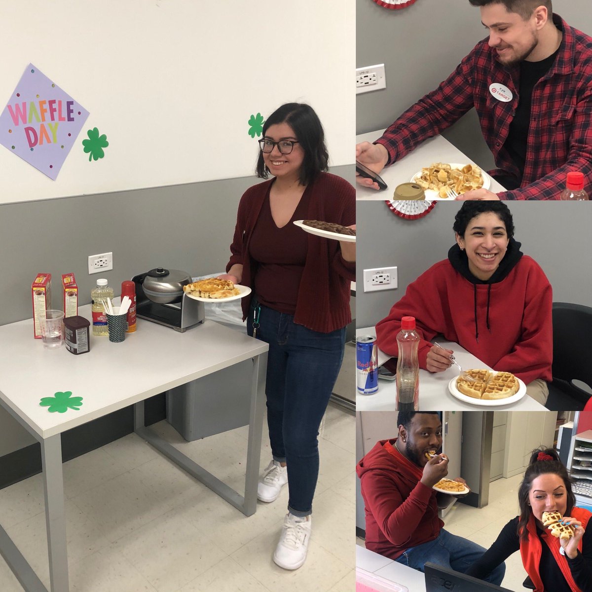 We appreciate waffle day at T870! 🧇Thank you to HR expert Cynthia for making it happen!!! <a href="/servi_nina/">Nina Recupito</a> <a href="/SarosPaul/">Paul Saros</a> @DanielCebulski <a href="/BritAt870/">BritAtTarget870</a> @870merch @ErinHostinsky <a href="/veramay11/">April Bengert</a>