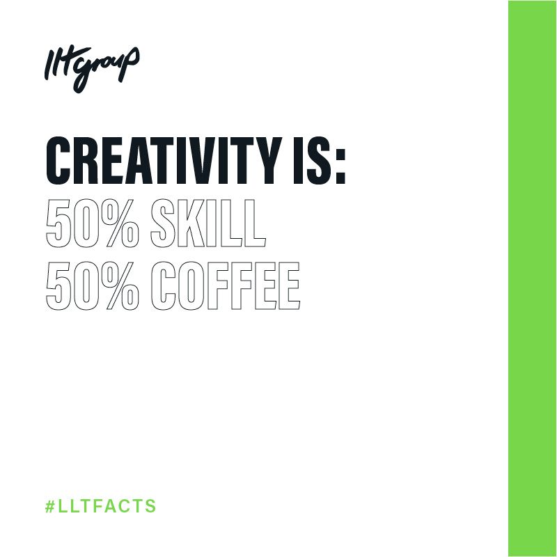 50% skills 50% Coffee ☕️ 

#LLTGroup #CoffeeLovers #CreativeAgency 
llt-group.com