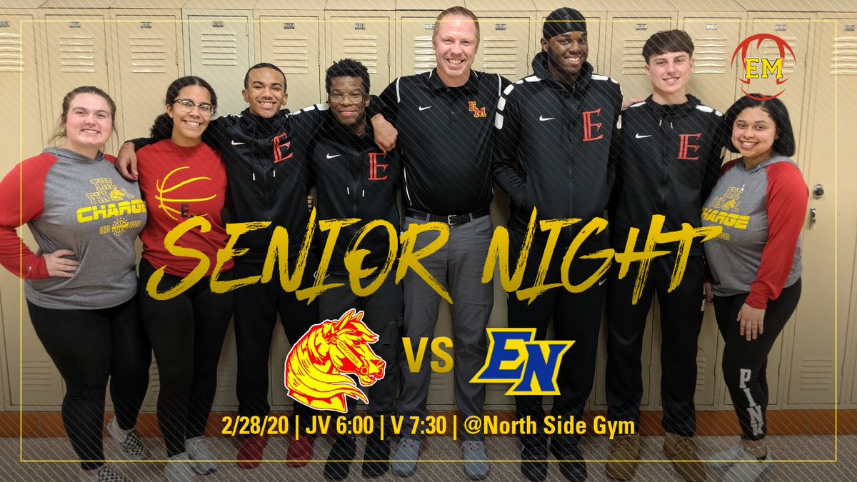 Senior Night! Help us celebrate the 2020 seniors tonight! Note 6 pm JV start. We will recognize seniors after the JV game! #EMBB 🐴🏀