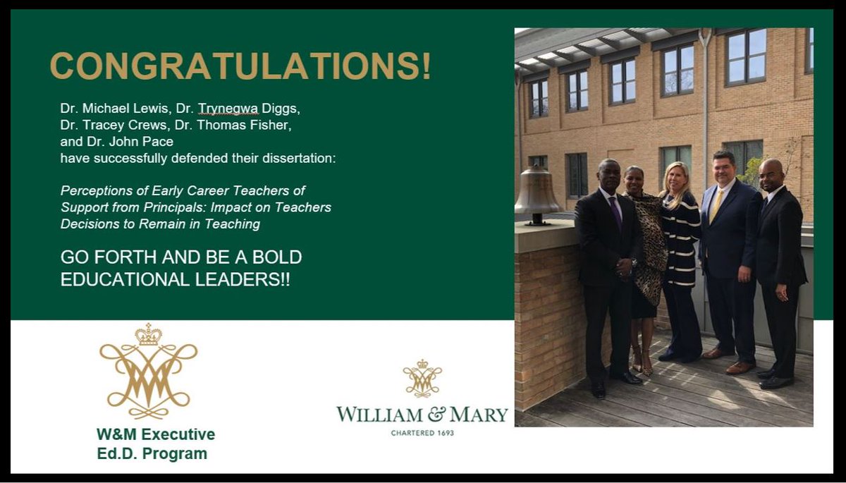 WM_EPPL's tweet photo. Celebrating another @WMExecEd successful defense! Congratulations! @WMSOE #AdministratorsMakeADifference https://t.co/NvwHtJA2zh