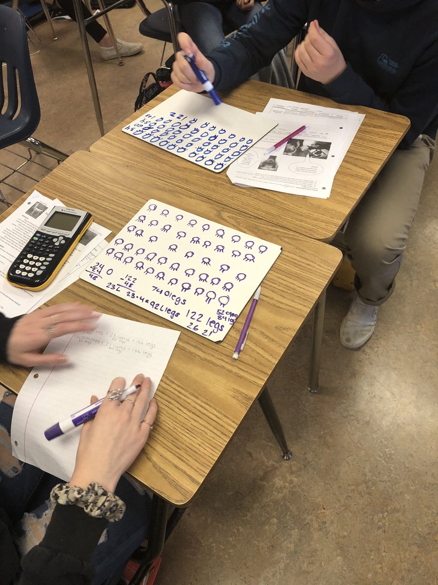 PAMSGifted's tweet photo. More systems of equations and using manipulatives to solve a problem in an “alternate visual” way.  The result?  Using Algebra is waaaaay faster! https://t.co/cjdmxc5uKt