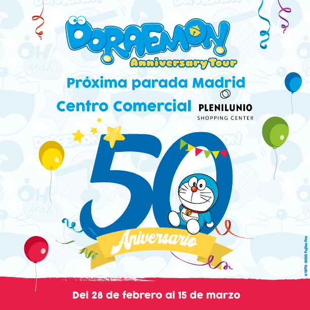 El #Doraemon Anniversary Tour aterriza hoy en #Madrid 🎉 ¡Ven a pasarlo en grande en el Centro Comercial Plenilunio! 🤗 Más info ➡️ow.ly/mhap50yyutU #planconniños #madridconniños #familyfriendly #50AniversarioDoraemon
