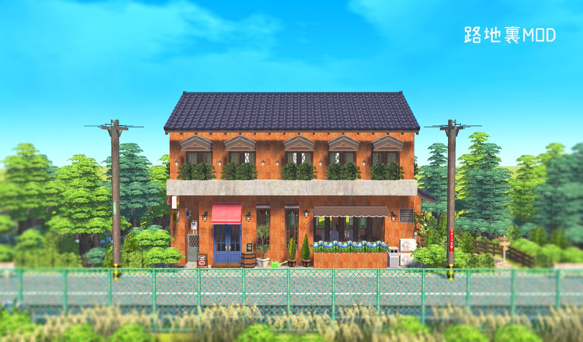 Mecchan マイクラブロガー Auf Twitter 路地裏modのモダンブリックと瓦屋根で レトロな喫茶店作りました おいしいコーヒー出してくれそう 路地裏mod Cocricot Lulumore3d