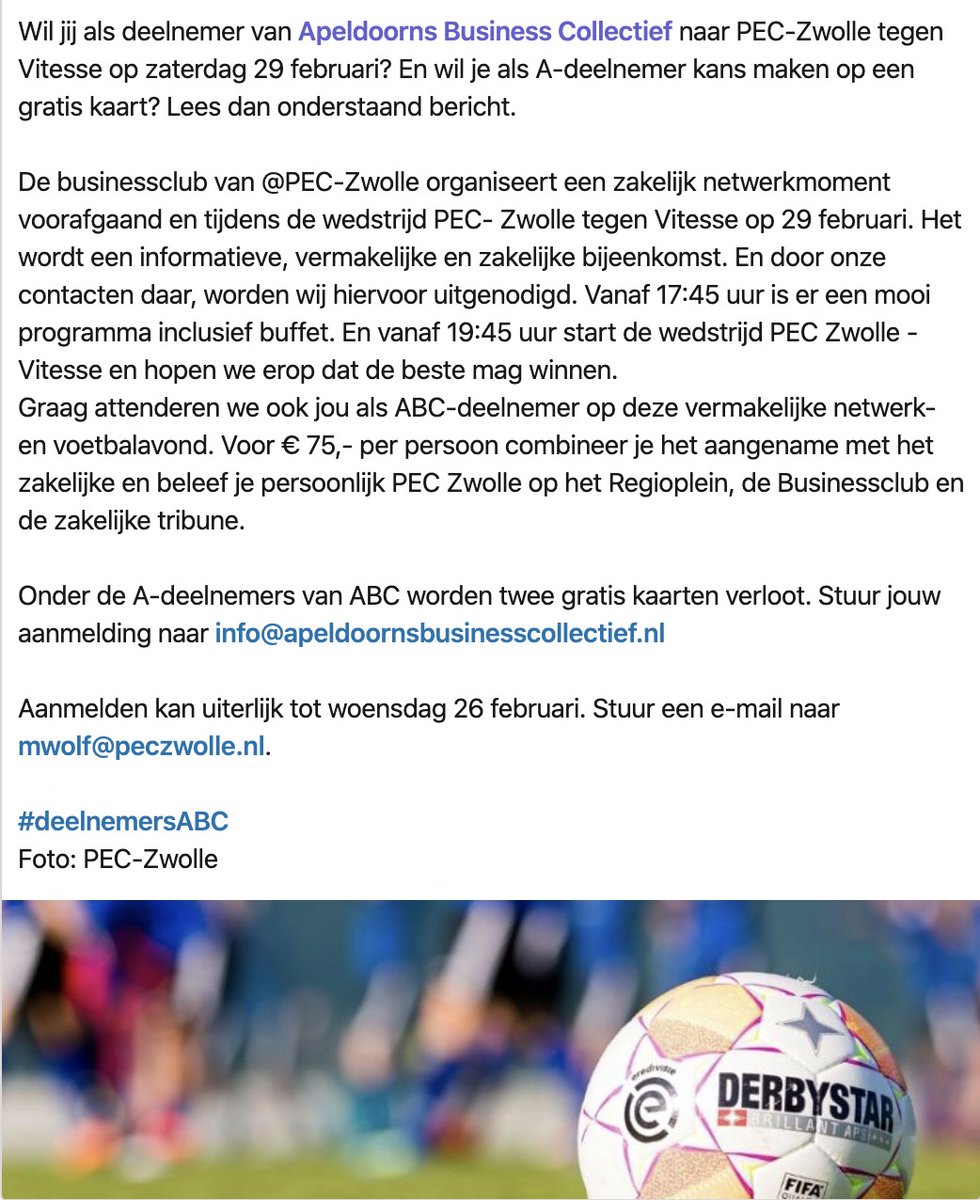 Mooi dat we onze A-deelnemers extra blij kunnen maken #verbinden #ondernemend #Apeldoorn