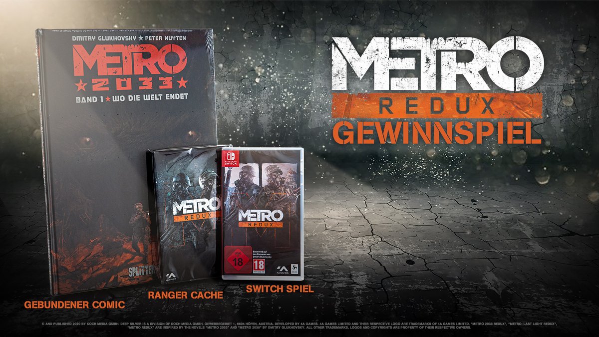 PLAION_DACH's tweet photo. 📣 Um die Veröffentlichung von #MetroRedux für Switch zu feiern, verlosen wir das ultimative Fanpaket! Mitmachen ist einfach:
✔ Uns folgen
✔ Diesen Tweet liken &amp; retweeten
✔ Kommentieren, warum ihr unbedingt das Paket haben wollt
✔ Gewinnspiel läuft bis 9. März 23:59 CET! https://t.co/eIxpGKMOYr